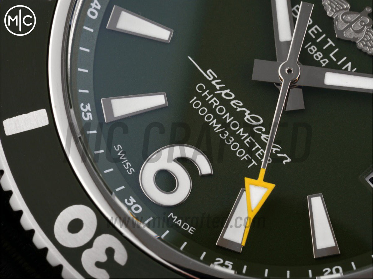 Superocean 海洋文化系列自動腕錶 44mm 不鏽鋼綠色錶盤綠色錶圈,配綠色尼龍錶帶 - 高級版