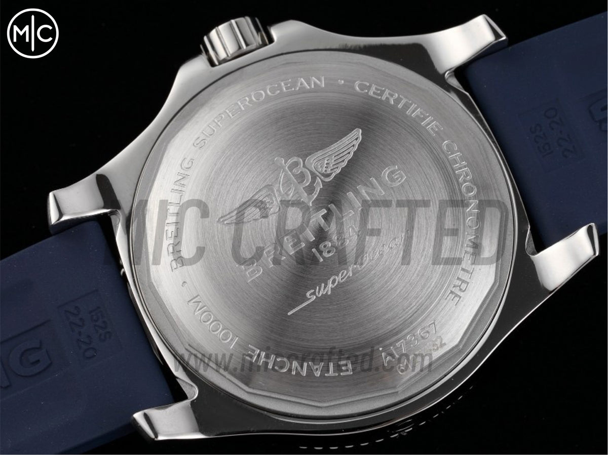 Superocean Automatic 44mm 不鏽鋼白色錶面、藍色錶圈搭配藍色橡膠錶帶 - 尊貴版