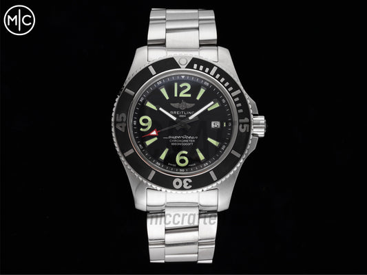 Superocean Automatic 44mm SS Black Dial Black Bezel on SS Bracelet – Premium Edition