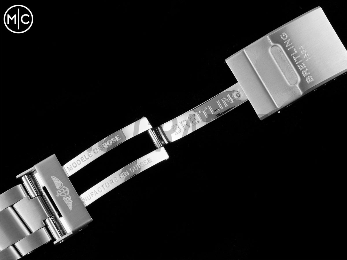 Superocean 海洋文化系列自動腕錶 44mm 不鏽鋼白色錶盤藍色錶圈,配不鏽鋼鍊帶 - 高級版