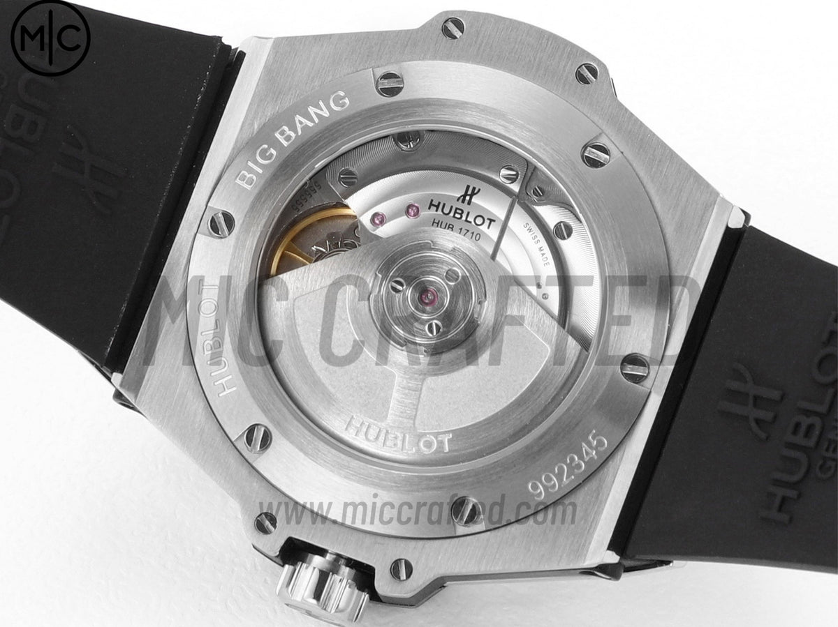 Big Bang Ladies 39mm SS Black Dial on Black Rubber Strap – Premium Edition