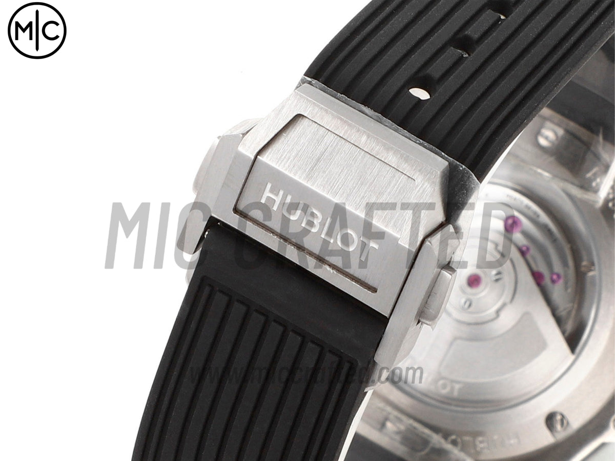 Big Bang Ladies 39mm SS Black Dial on Black Rubber Strap – Premium Edition