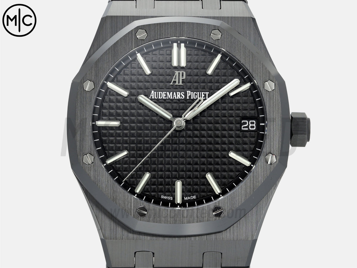 Royal Oak 41mm 15500 Black Ceramic Black Dial on Black Ceramic Bracelet – Handcrafted Version