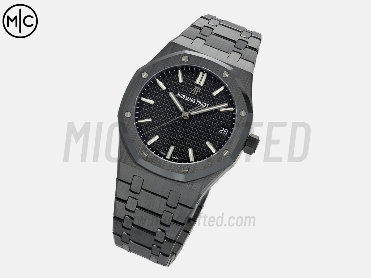Royal Oak 41mm 15500 Black Ceramic Black Dial on Black Ceramic Bracelet – Handcrafted Version