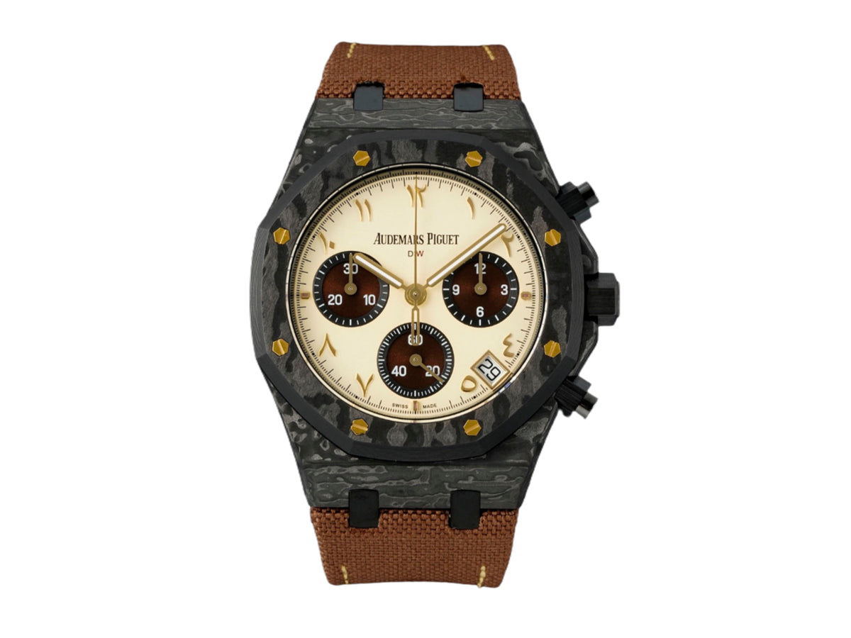 Royal Oak Chrono 皇家橡樹計時碼錶 DIW 26240 41mm 石英纖維/NY 奶油象牙色錶盤 - 手工製作版