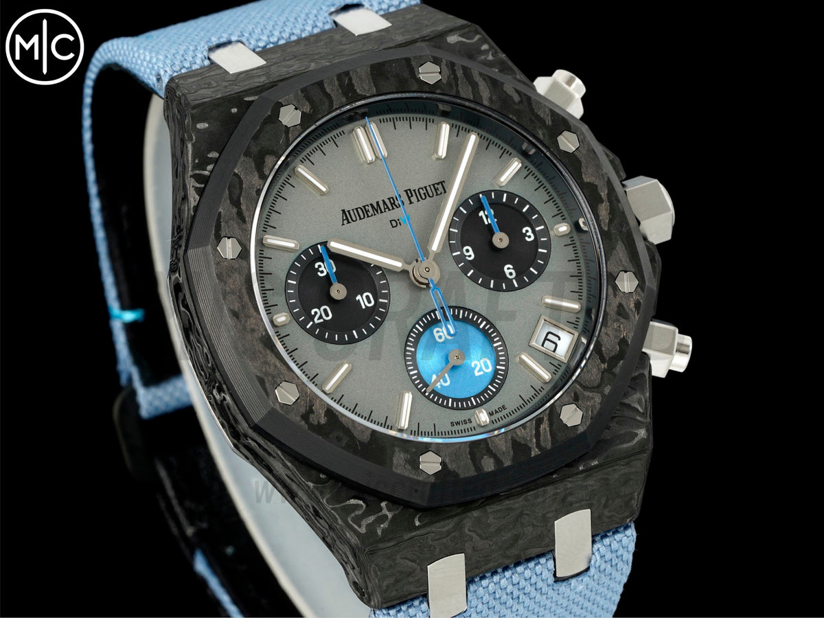Royal Oak Chrono 皇家橡樹計時碼錶 DIW 26240 41mm 石英纖維/NY 灰褐色錶盤 - 手工製作版