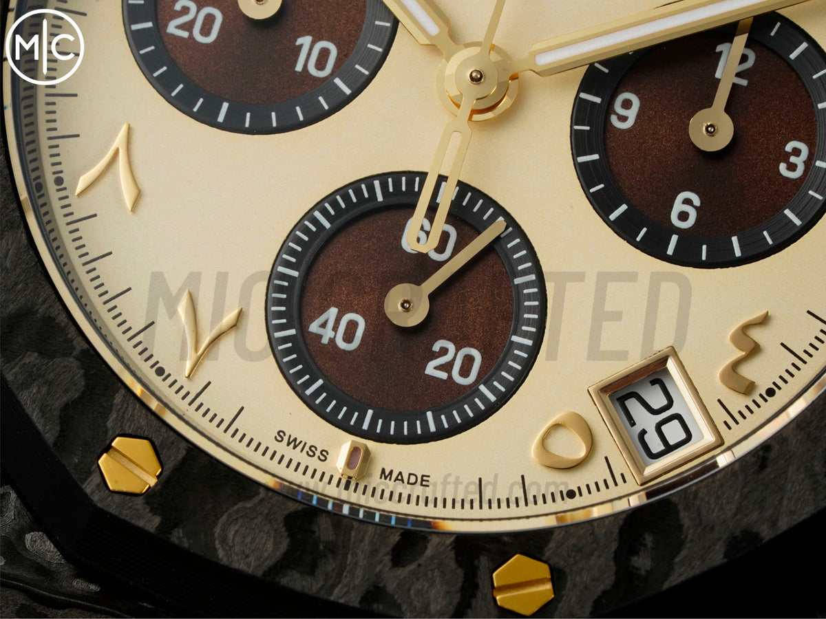 Royal Oak Chrono 皇家橡樹計時碼錶 DIW 26240 41mm 石英纖維/NY 奶油象牙色錶盤 - 手工製作版