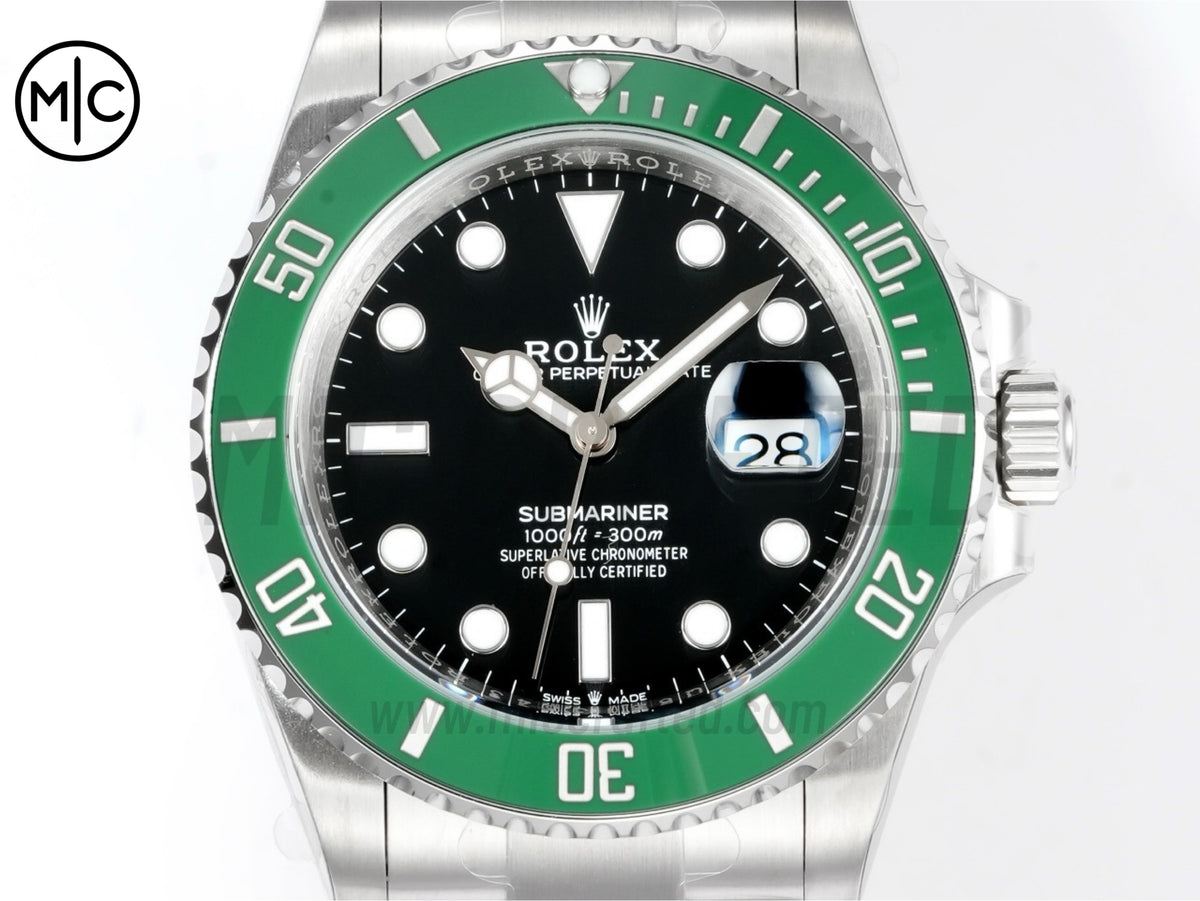 Submariner 潛航者型 41mm 126610 LV Starbucks 904L 不鏽鋼黑色錶盤,配不鏽鋼鍊帶 - 高級版