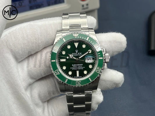 Submariner 潛航者型 40mm 116610 LV 綠色陶瓷 904L 鋼製錶殼,配不鏽鋼鍊帶 - 高級版