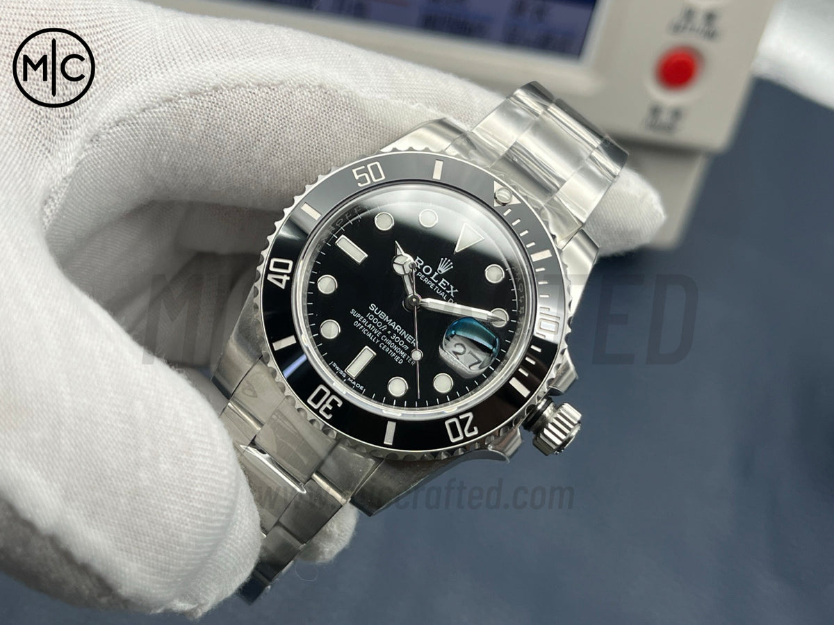Submariner 40mm 116610 LV Black Ceramic 904L Steel on SS Bracelet – Premium Edition