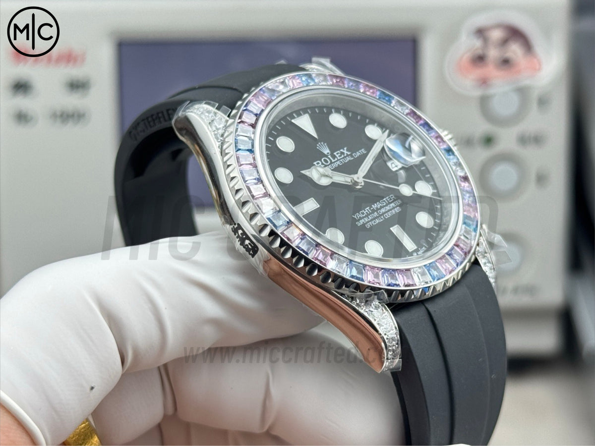 Yacht-Master 42mm Diamonds Bezel WG Wrapped on Oysterflex Strap – Premium Edition