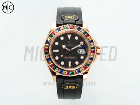 Yacht-Master 42mm Rainbow Bezel RG Wrapped on Oysterflex Strap – Premium Edition