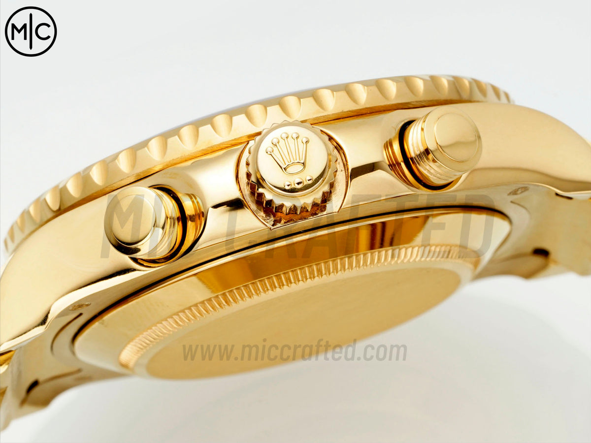 YachtMaster II 44mm 116688 黃金藍色陶瓷錶圈白色錶盤搭配黃金錶帶 - 尊貴版