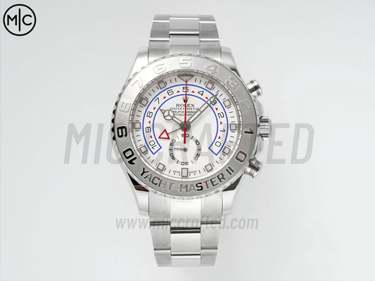 YachtMaster II 44mm 116689 SS Silver Bezel White Dial on SS Bracelet – Premium Edition