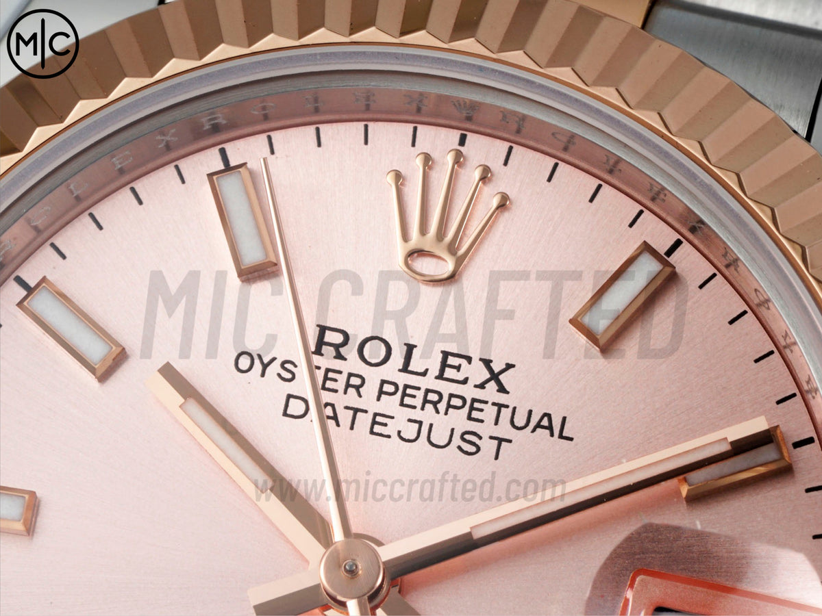 DateJust 31mm 女裝 278271 三角坑紋錶圈 不鏽鋼/玫瑰金玫瑰金色錶盤搭配 Jubilee 錶帶 - 尊貴版