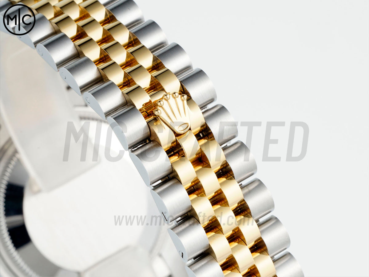 DateJust 31mm 女裝 278273 三角坑紋錶圈 不鏽鋼/黃金灰色錶盤搭配 Jubilee 錶帶 - 尊貴版