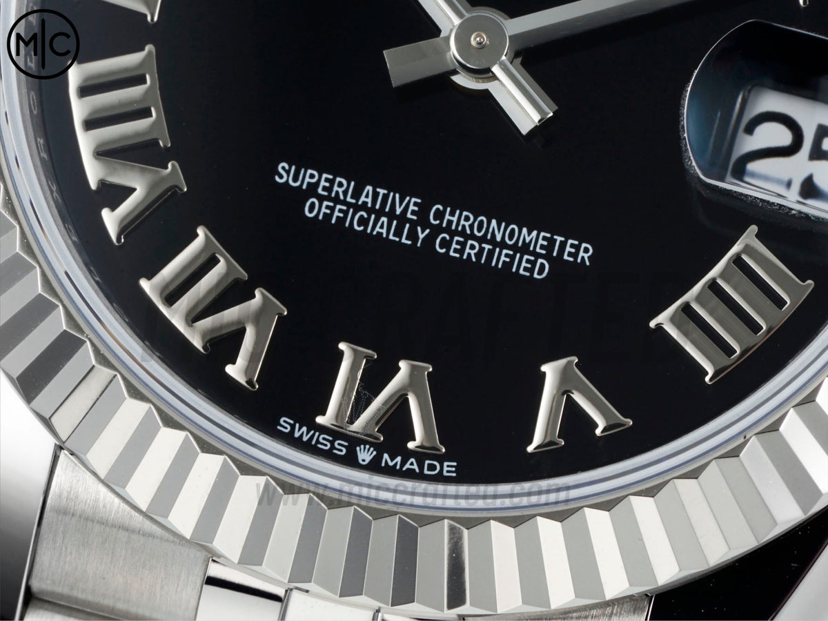 DateJust 31mm Ladies 278274 Fluted Bezel SS Black Roman Dial on Jubilee Bracelet – Premium Edition