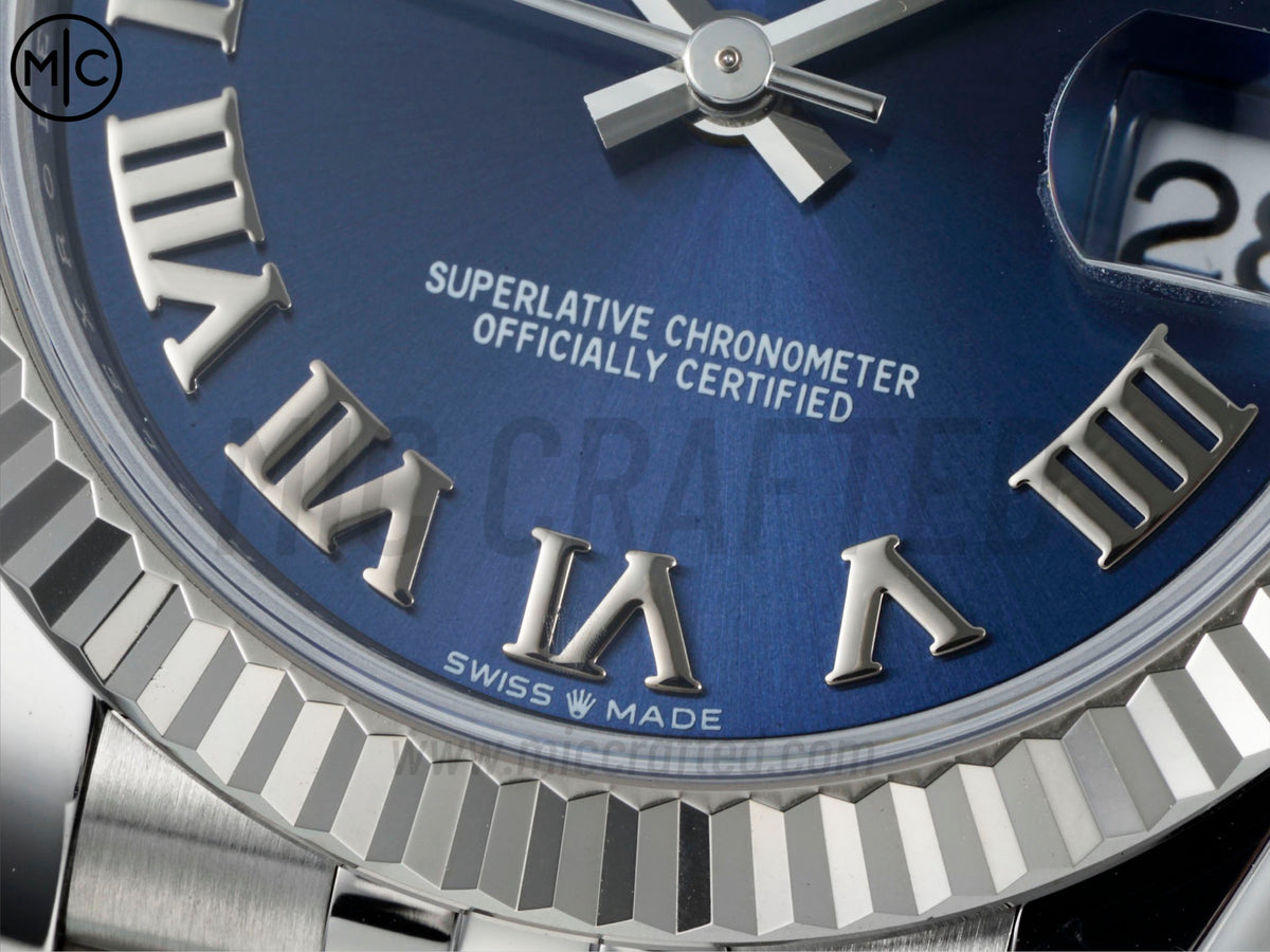 DateJust 31mm Ladies 278274 Fluted Bezel SS Blue Roman Dial on Jubilee Bracelet – Premium Edition