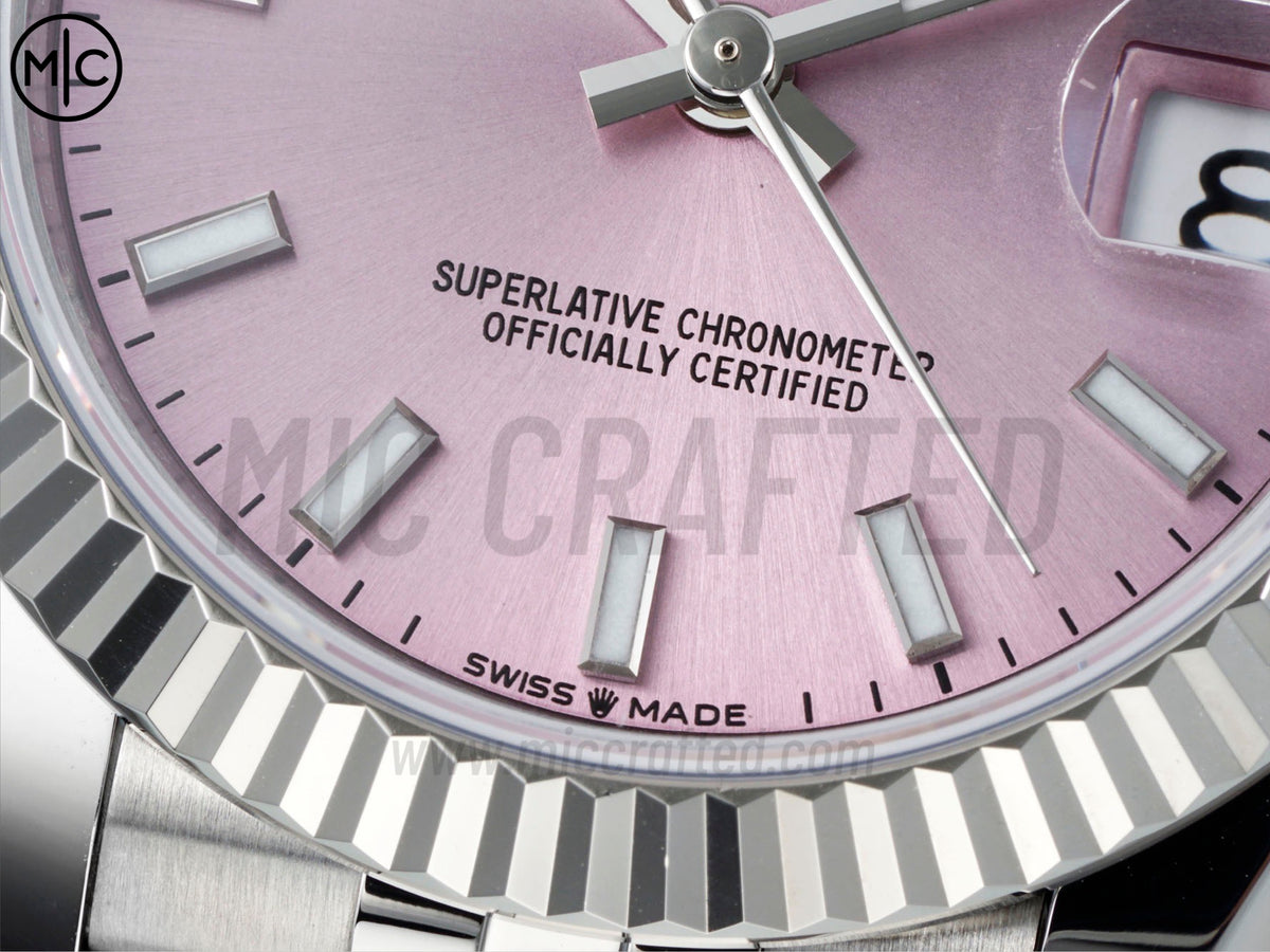 DateJust 31毫米女裝 278274 鋸齒錶圈 SS 粉紅色棒狀刻度錶盤配 Jubilee 錶帶 - 高級版