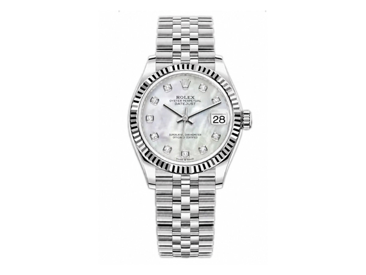 DateJust 31毫米女裝 278274 鋸齒錶圈 SS MOP 鑽石錶盤配 Jubilee 錶帶 - 高級版