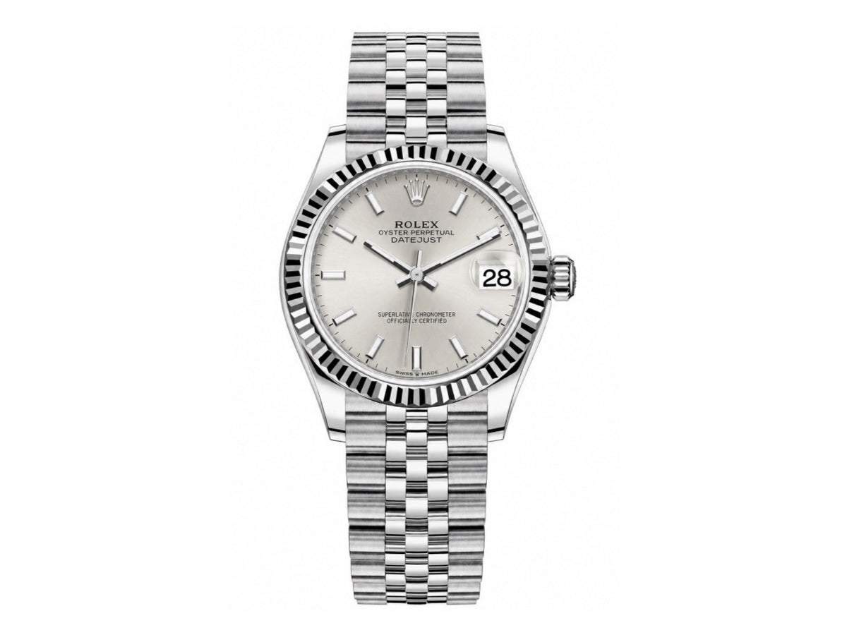 DateJust 31毫米女裝 278274 鋸齒錶圈 SS 銀色棒狀刻度錶盤配 Jubilee 錶帶 - 高級版