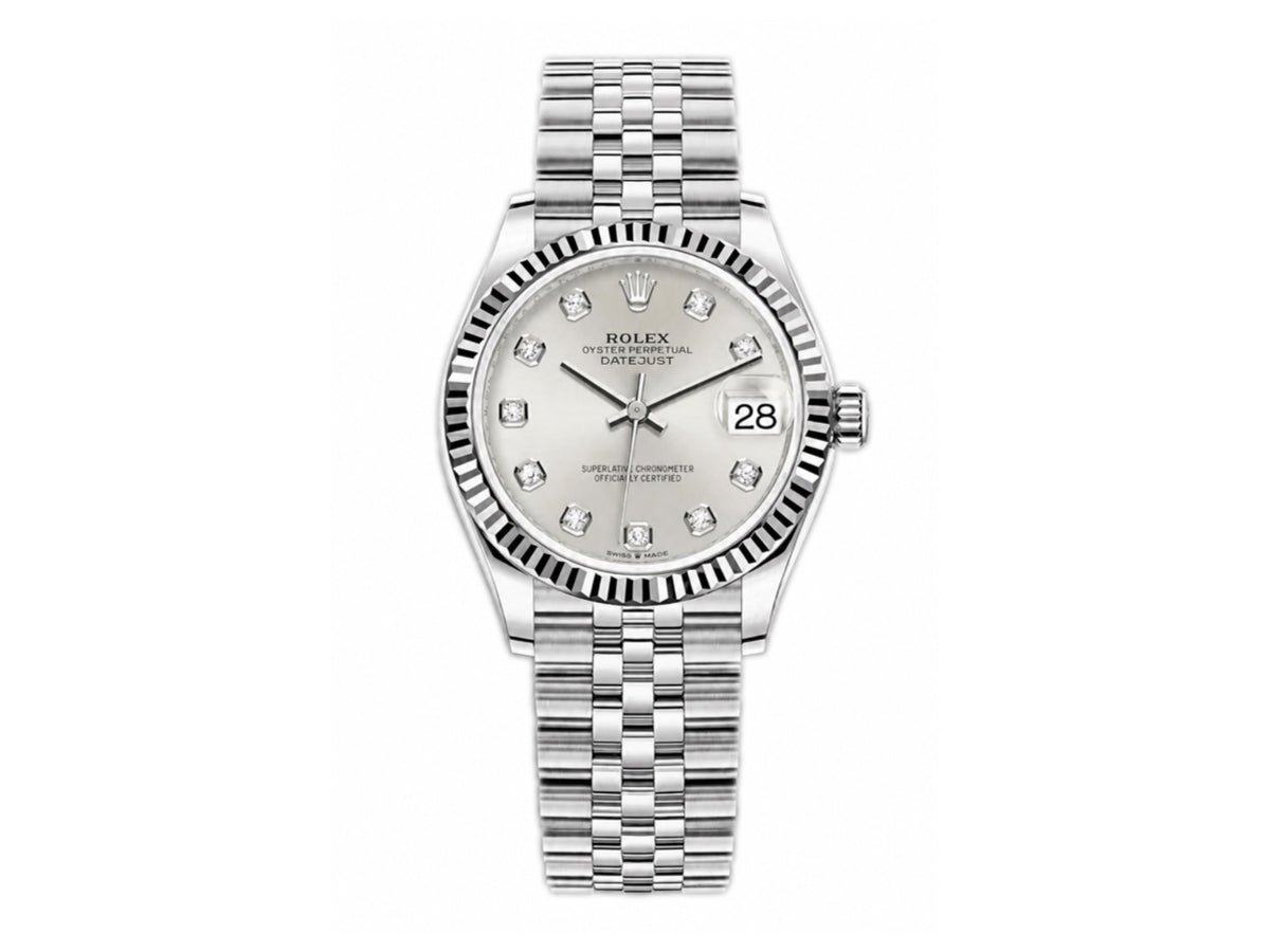 DateJust 31mm Ladies 278274 Fluted Bezel SS Silver Diamonds Dial on Jubilee Bracelet – Premium Edition