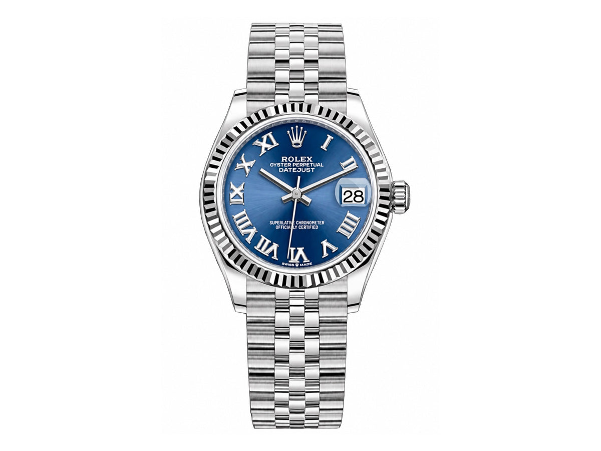 DateJust 31mm Ladies 278274 Fluted Bezel SS Blue Roman Dial on Jubilee Bracelet – Premium Edition