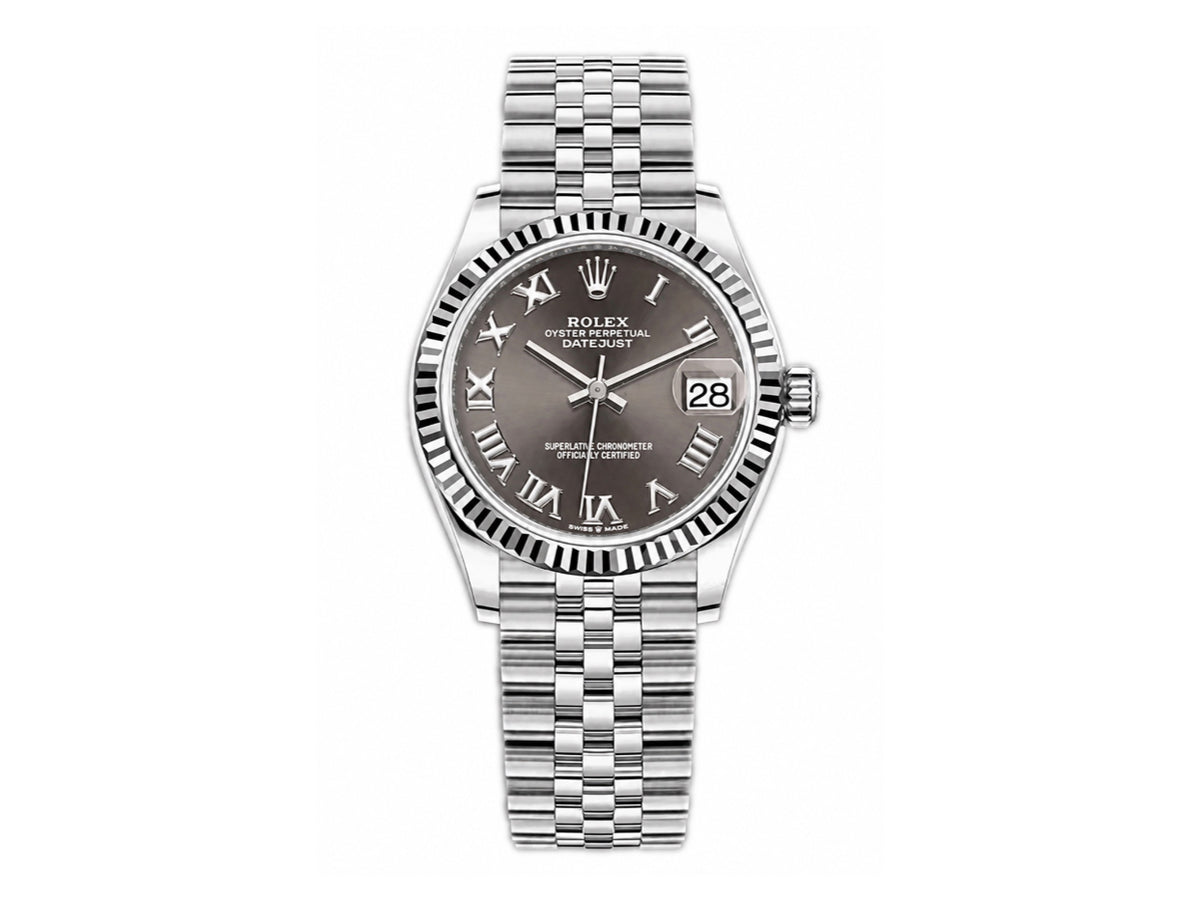 DateJust 31毫米女裝 278274 鋸齒錶圈 SS 灰色羅馬數字錶盤配 Jubilee 錶帶 - 高級版