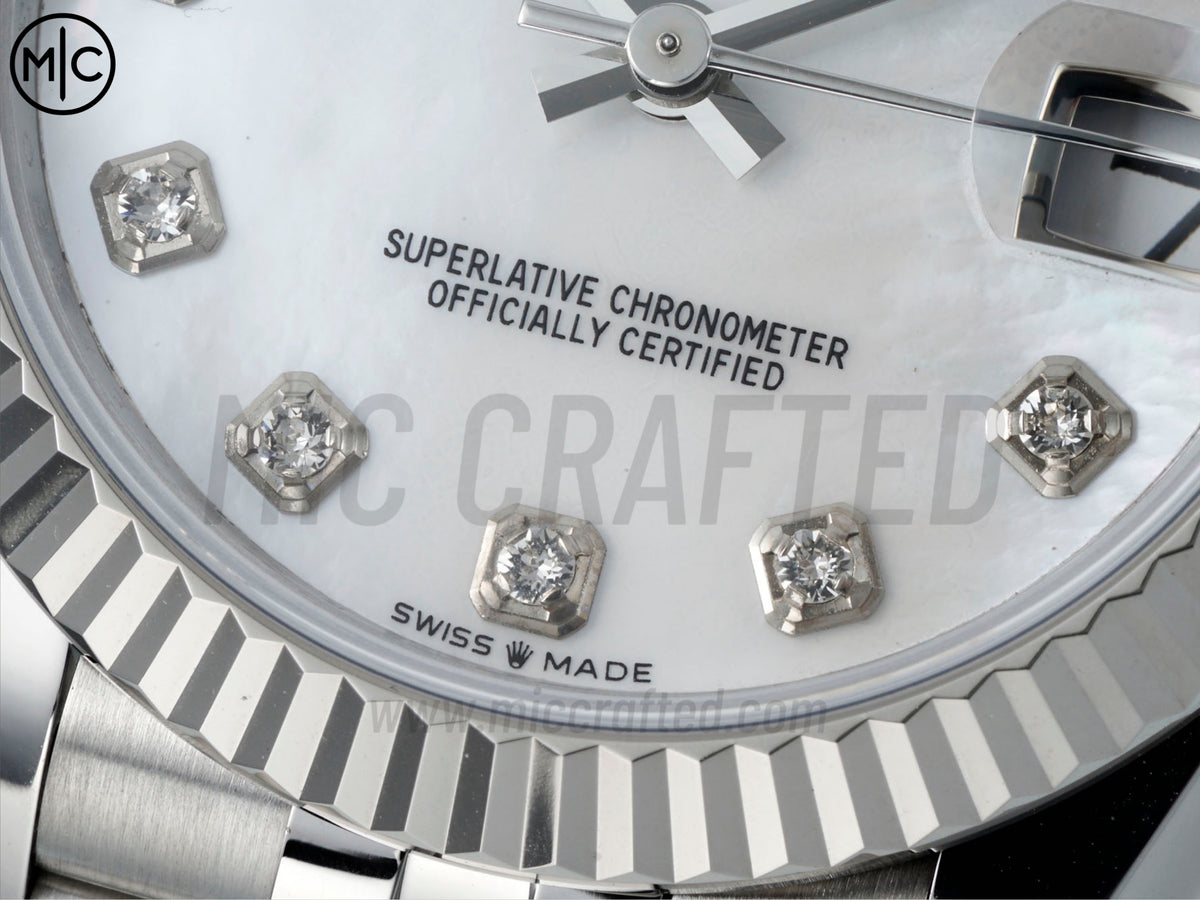 DateJust 31毫米女裝 278274 鋸齒錶圈 SS MOP 鑽石錶盤配 Jubilee 錶帶 - 高級版