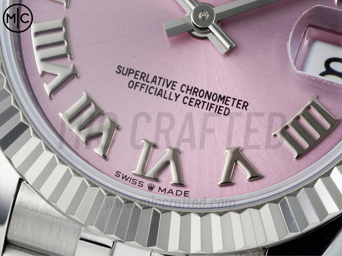 DateJust 31mm Ladies 278274 Fluted Bezel SS Pink Roman Dial on Jubilee Bracelet – Premium Edition