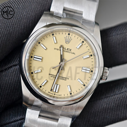 Oyster Perpetual 126000 36mm 904L Steel 2025 Beige Dial – Premium Edition