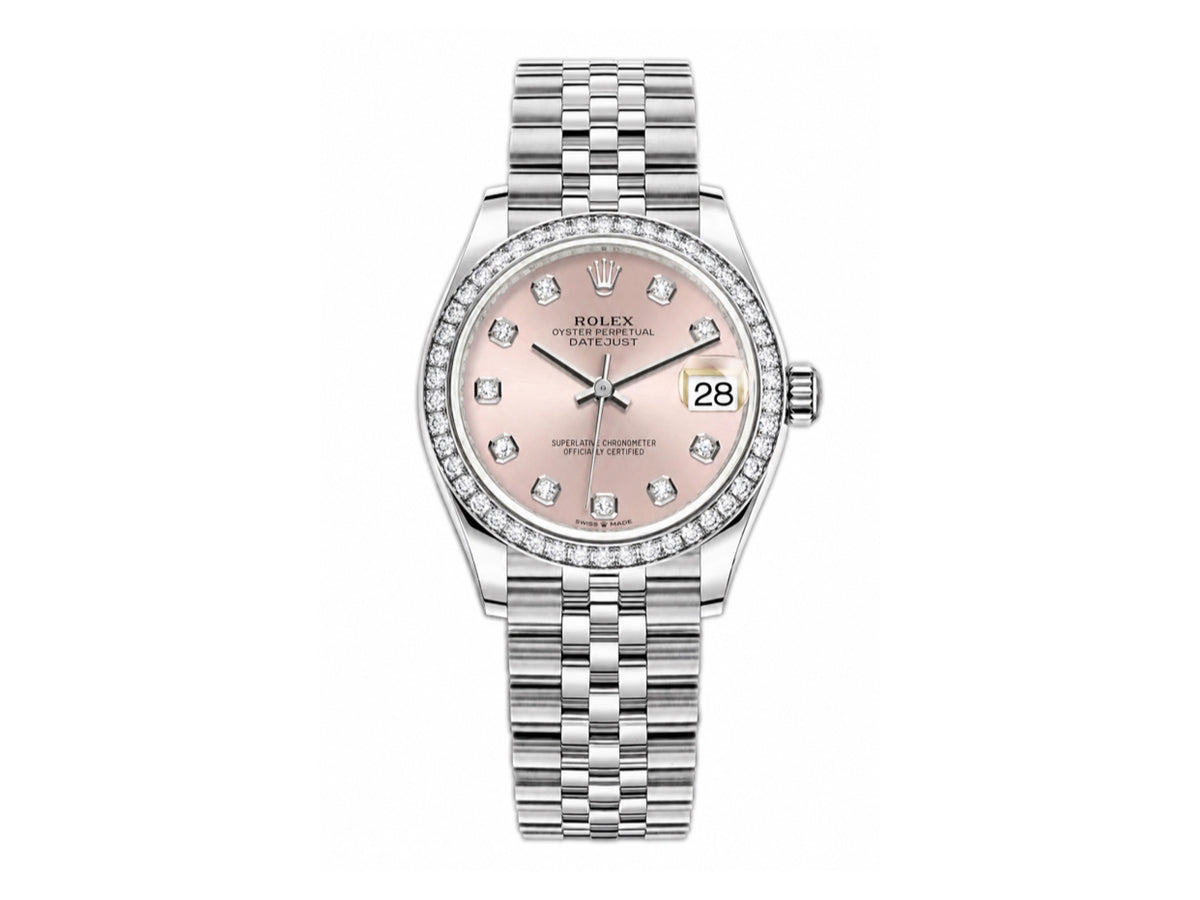 DateJust 31mm 女款 278384 不鏽鋼粉紅色錶盤配 Jubilee 錶帶 - 高級版