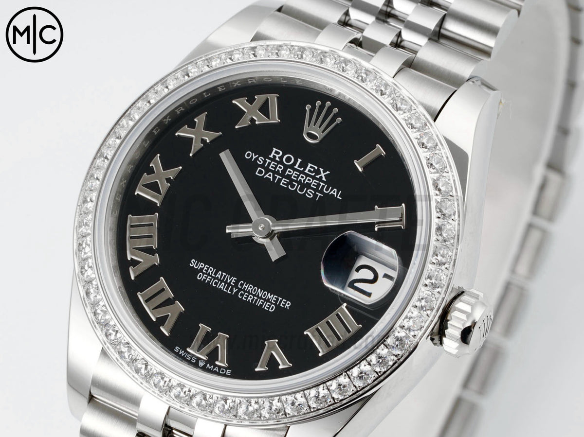 DateJust 31mm 女款 278384 不鏽鋼黑色羅馬數字錶盤配 Jubilee 錶帶 - 高級版