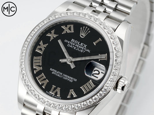 DateJust 31mm Ladies 278384 SS Black Roman Dial on Jubilee Bracelet – Premium Edition