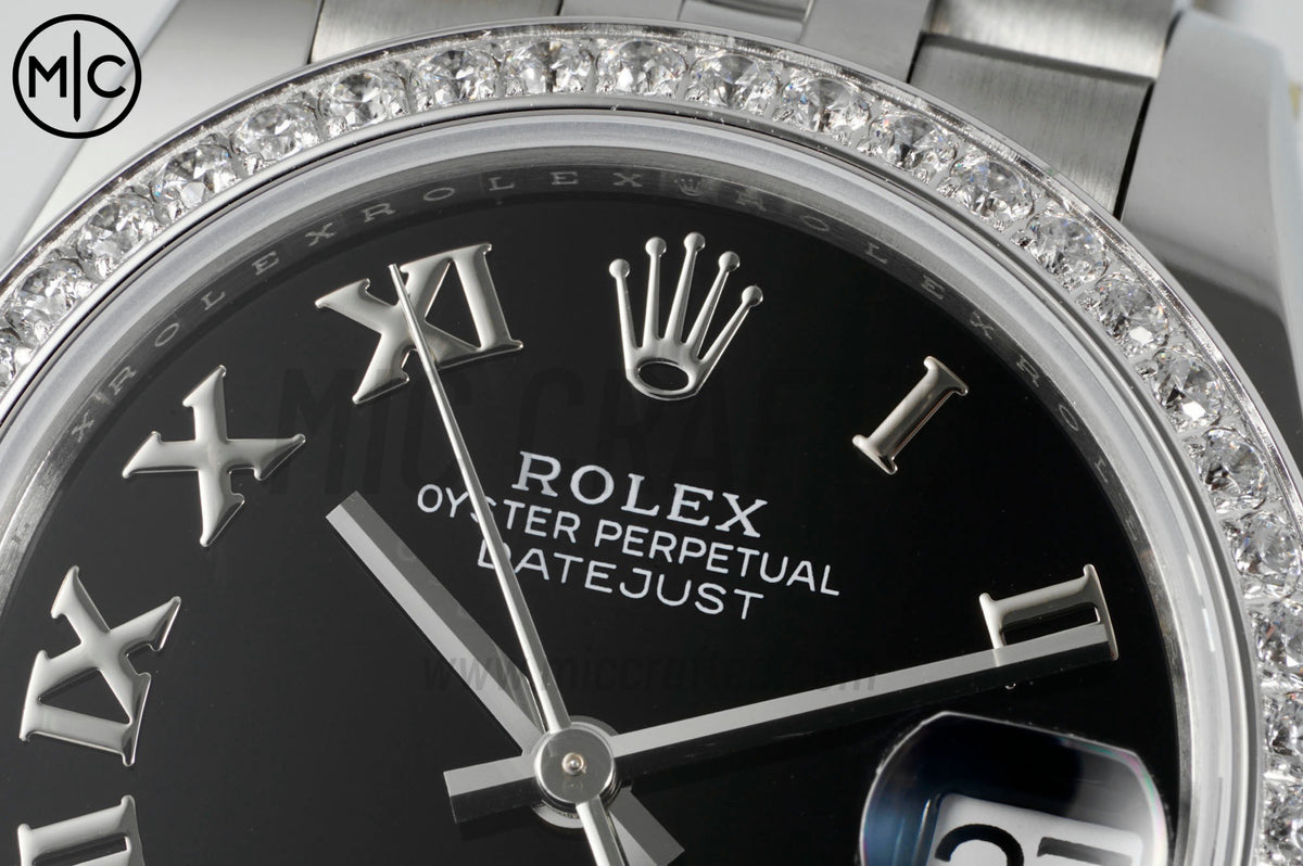 DateJust 31mm 女款 278384 不鏽鋼黑色羅馬數字錶盤配 Jubilee 錶帶 - 高級版