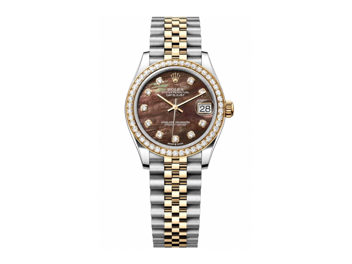 DateJust 31mm 女款 278383 不鏽鋼/黃金黑色珍珠母貝錶盤配 Jubilee 錶帶 - 高級版