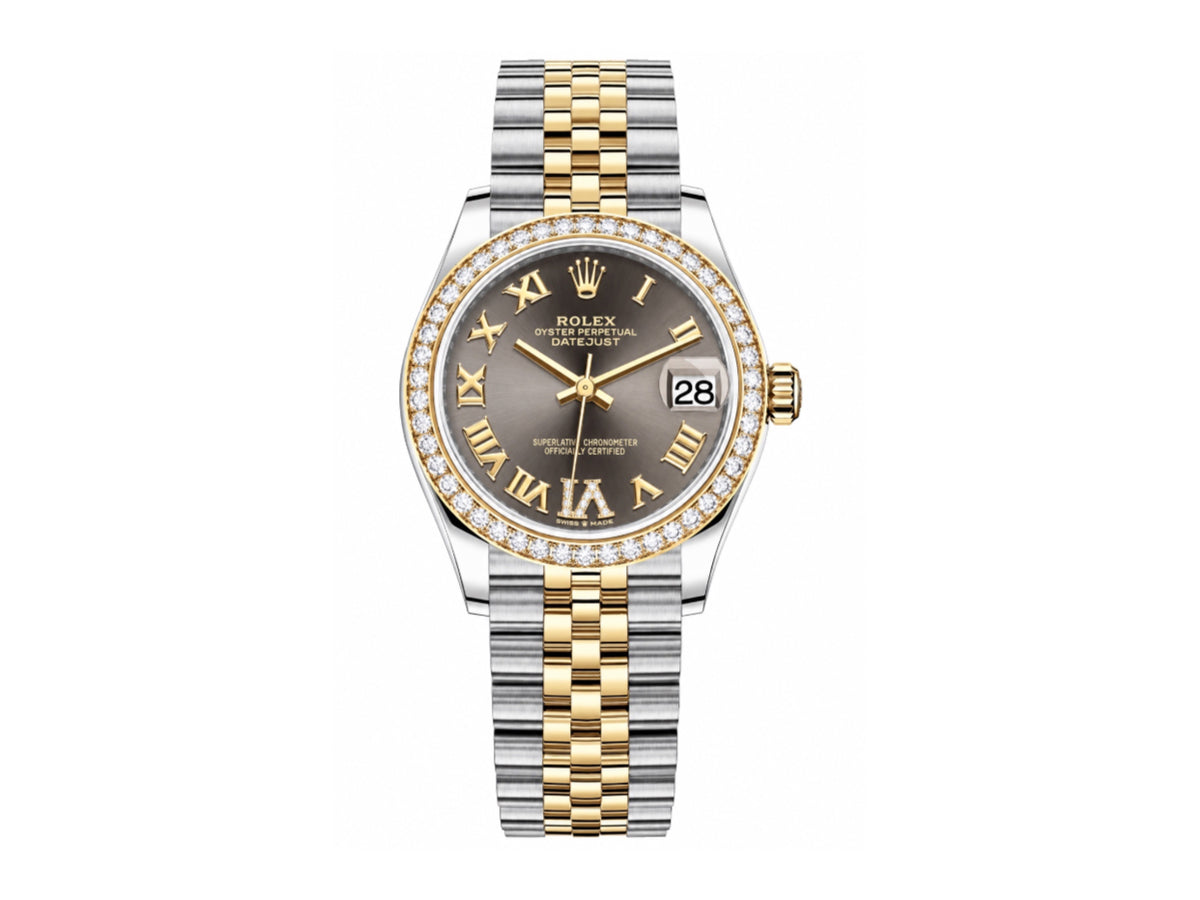 DateJust 31mm 女款 278383 不鏽鋼/黃金灰色羅馬數字錶盤配 Jubilee 錶帶 - 高級版