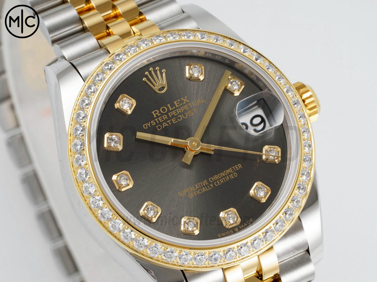DateJust 31mm 女款 278383 不鏽鋼/黃金灰色錶盤配 Jubilee 錶帶 - 高級版