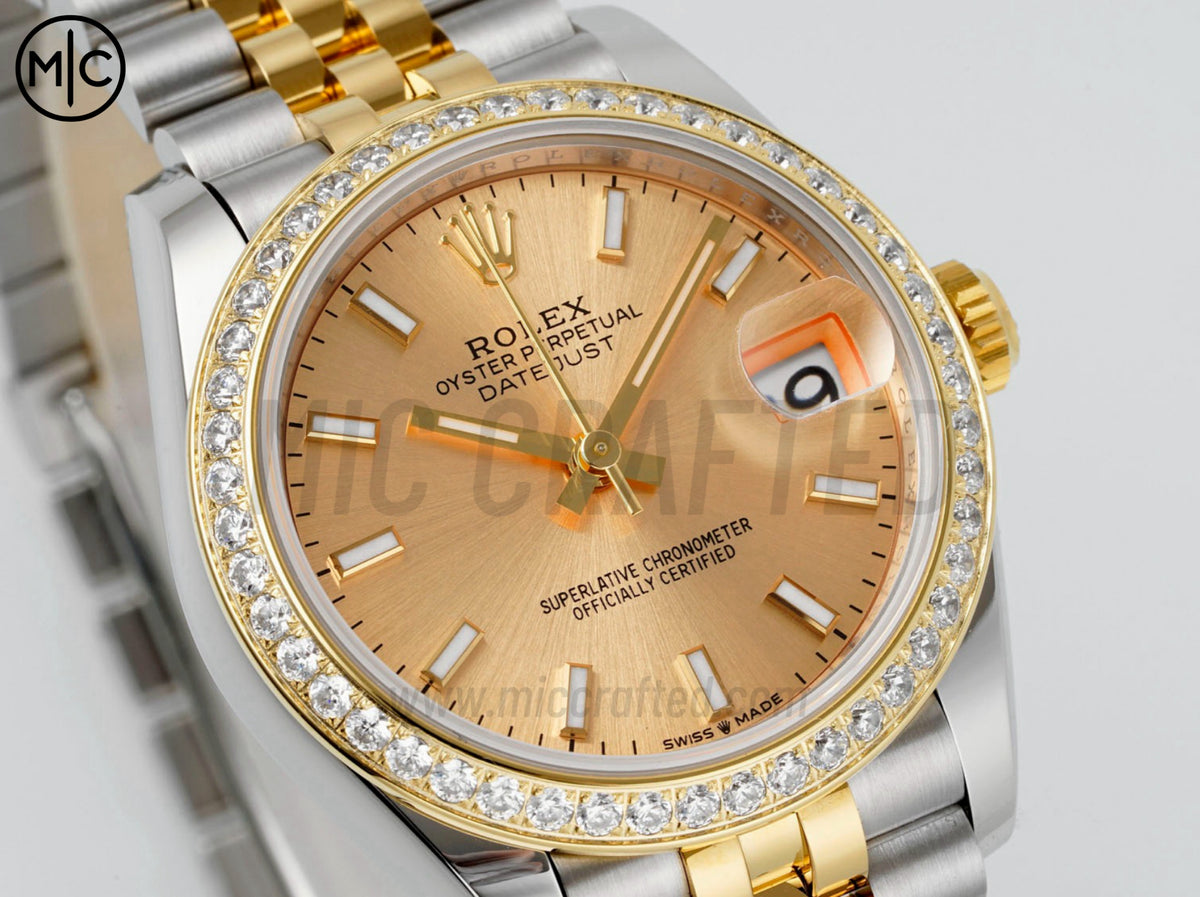 DateJust 31mm 女款 278383 不鏽鋼/黃金金色錶盤配 Jubilee 錶帶 - 高級版