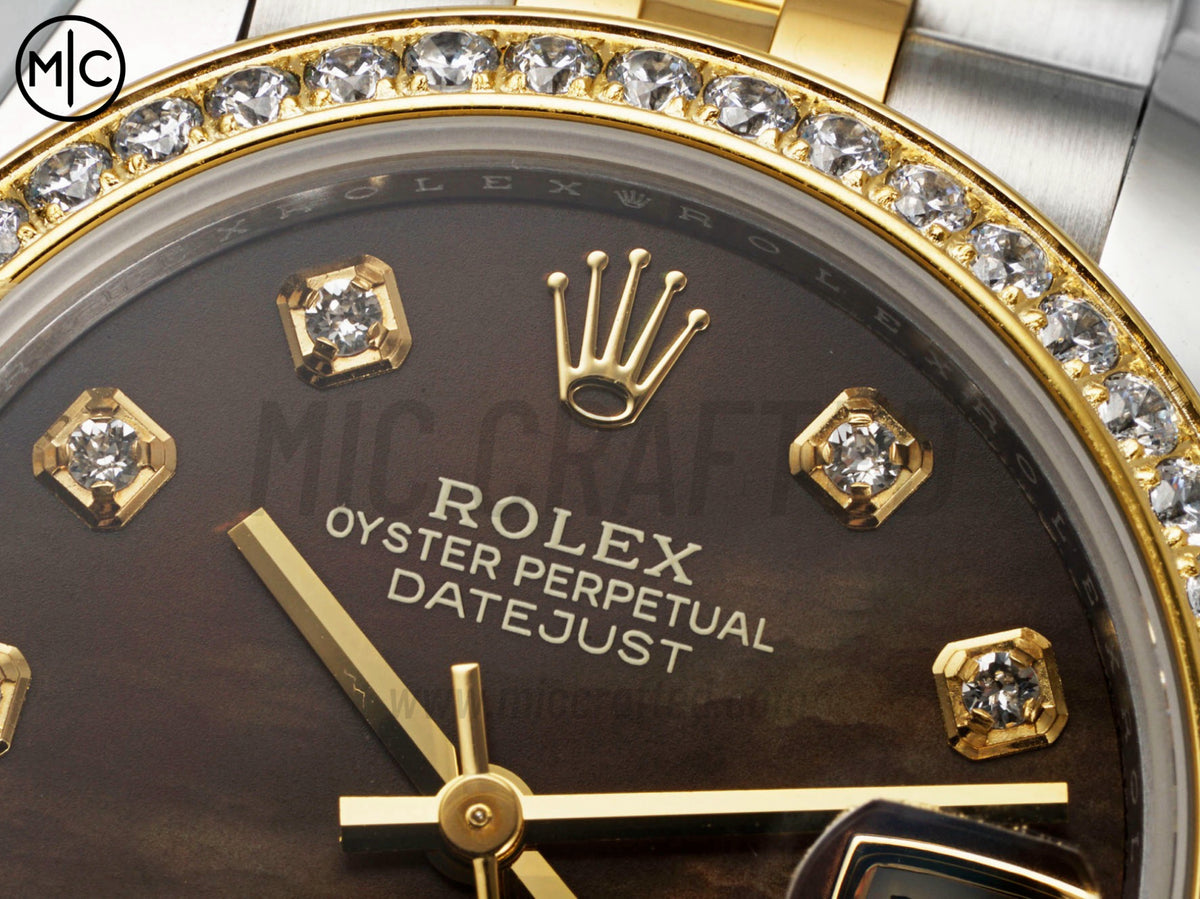 DateJust 31mm 女款 278383 不鏽鋼/黃金黑色珍珠母貝錶盤配 Jubilee 錶帶 - 高級版
