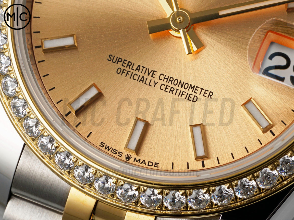 DateJust 31mm 女款 278383 不鏽鋼/黃金金色錶盤配 Jubilee 錶帶 - 高級版
