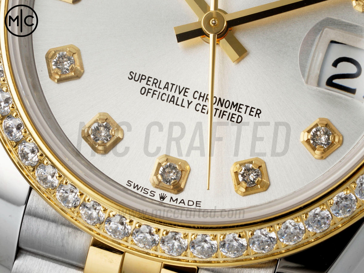 DateJust 31mm 女款 278383 不鏽鋼/黃金銀色錶盤配 Jubilee 錶帶 - 高級版