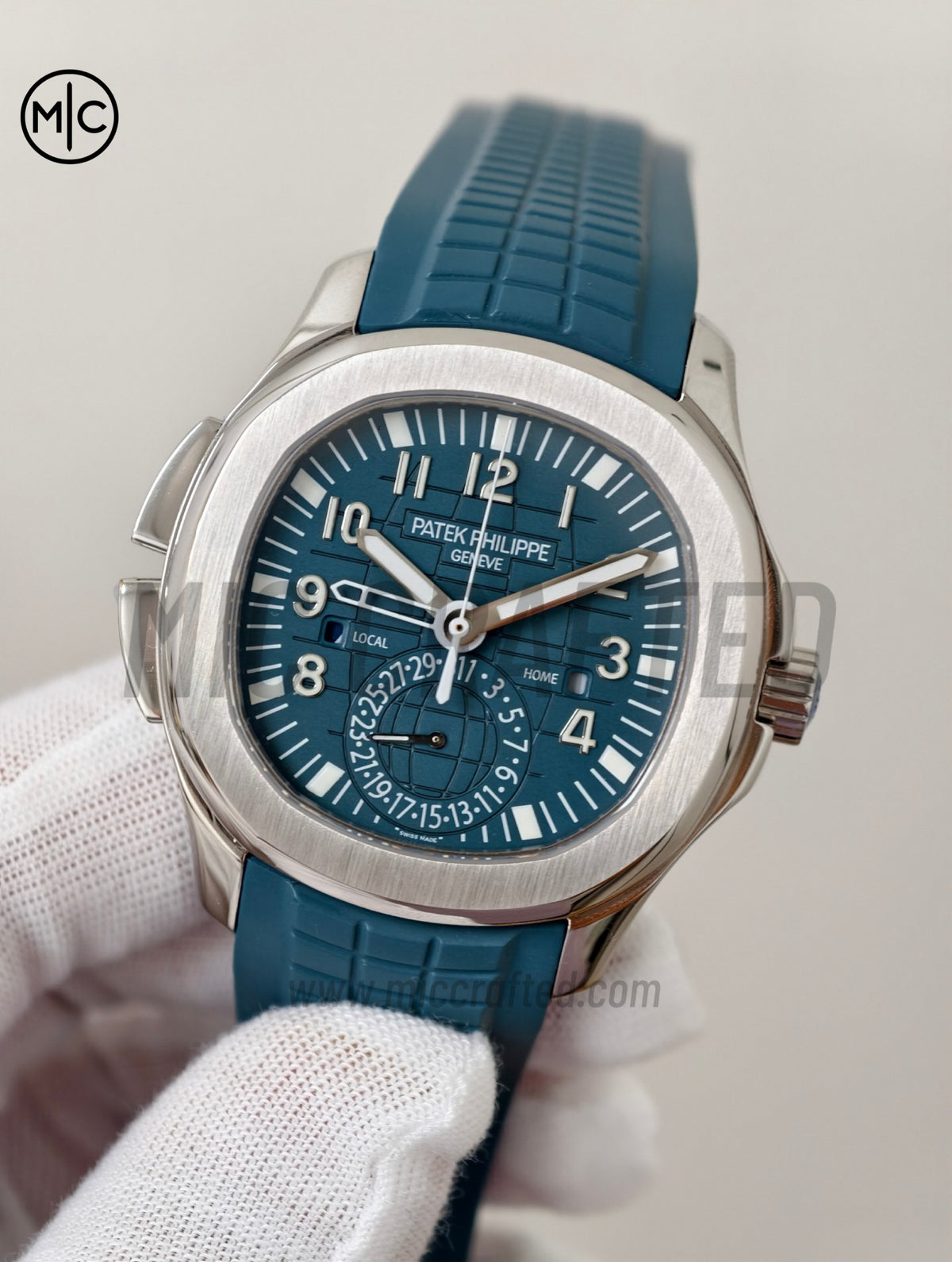 Aquanaut 5164G 41mm SS 藍色錶盤配藍色橡膠錶帶 - 高級版