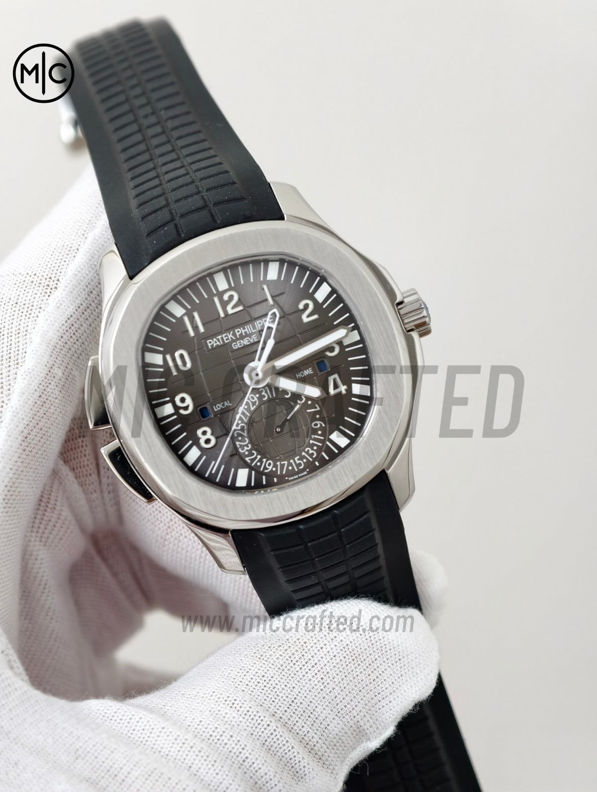 Aquanaut 5164 41mm SS 灰色錶盤配黑色橡膠錶帶 - 高級版