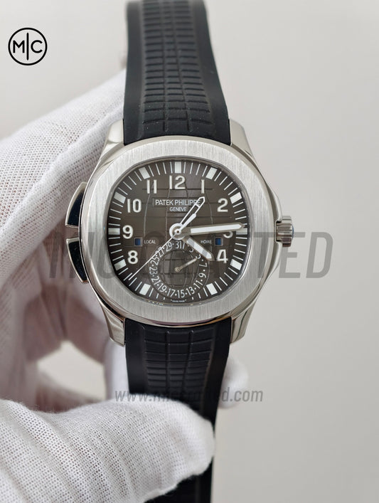 Aquanaut 5164 41mm SS Gray Dial on Black Rubber Strap – Premium Edition