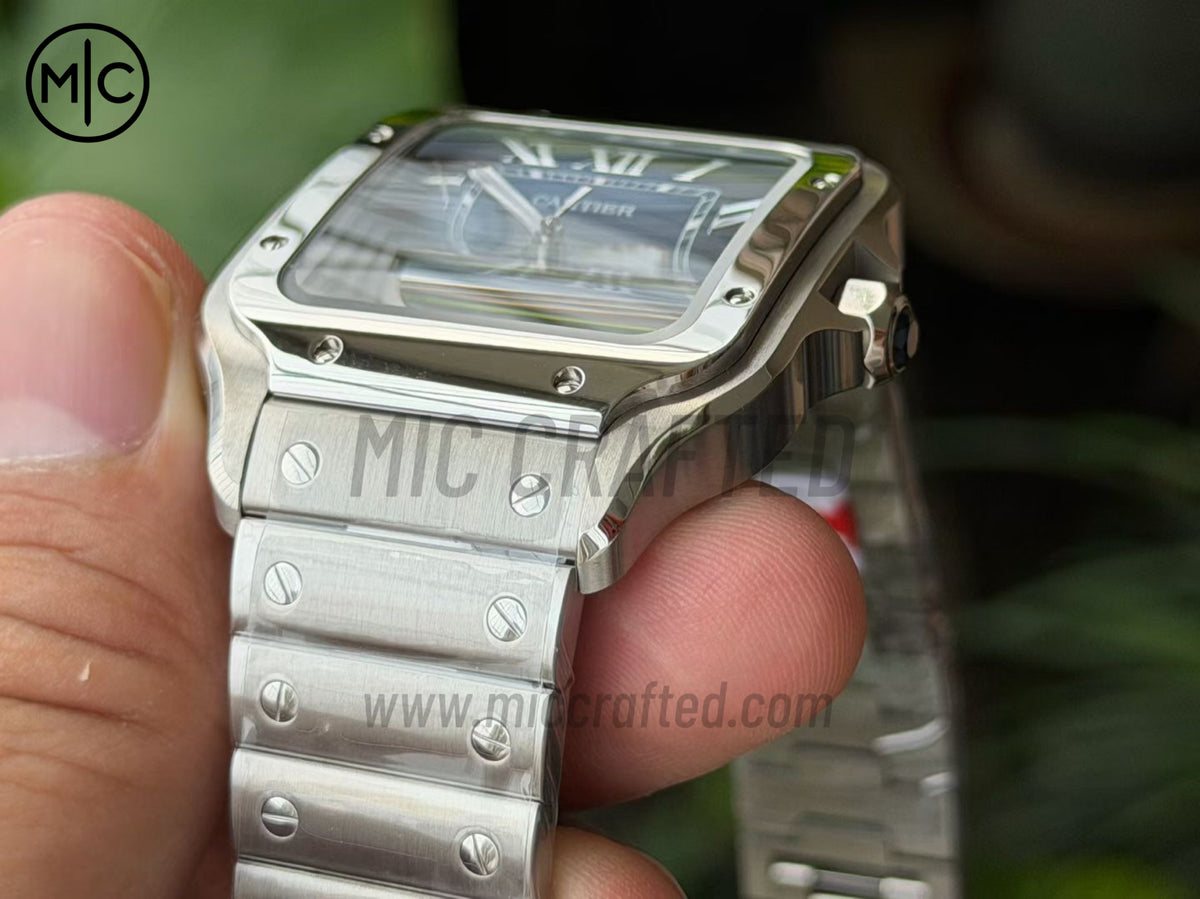 Santos De Cartier 40mm 藍色錶盤配 SS SmartLinks 錶鏈 - 尊享版