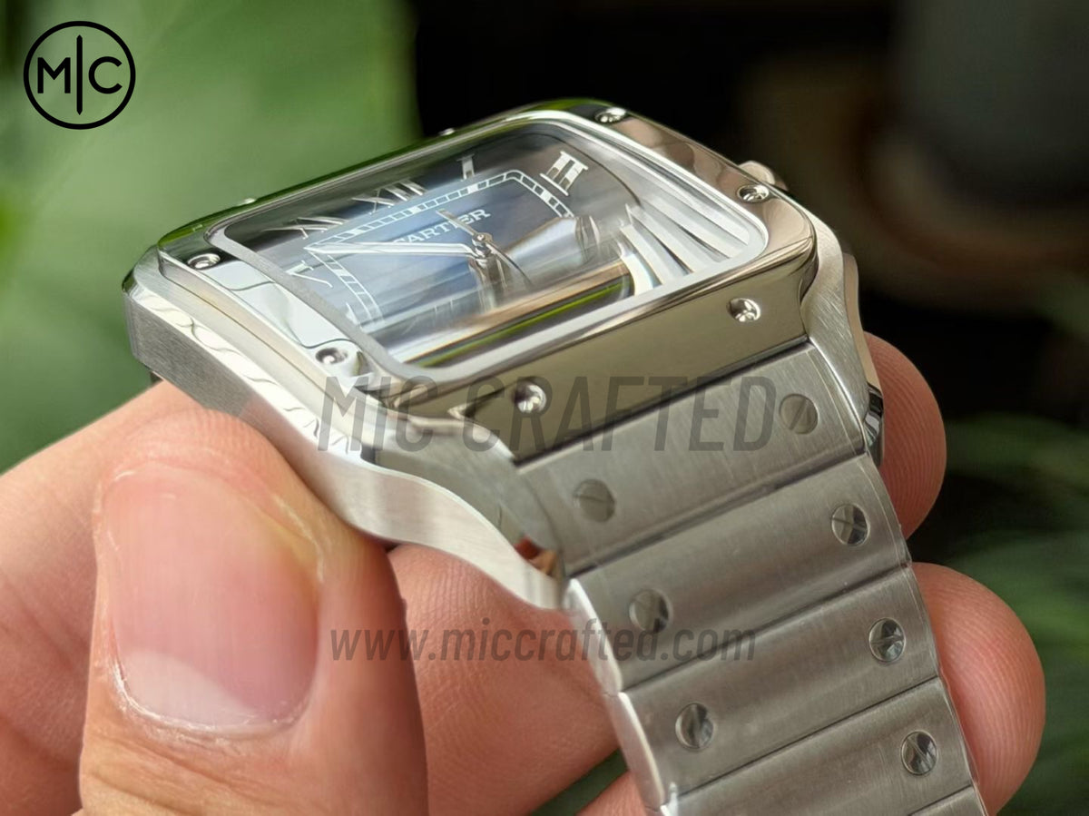 Santos De Cartier 40mm 藍色錶盤配 SS SmartLinks 錶鏈 - 尊享版
