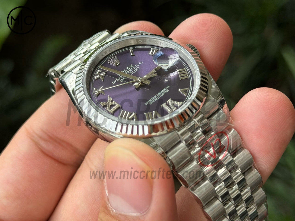 DateJust 36mm 126234 SS 紫色羅馬數字錶盤配 Jubilee 錶鏈 - 高級版