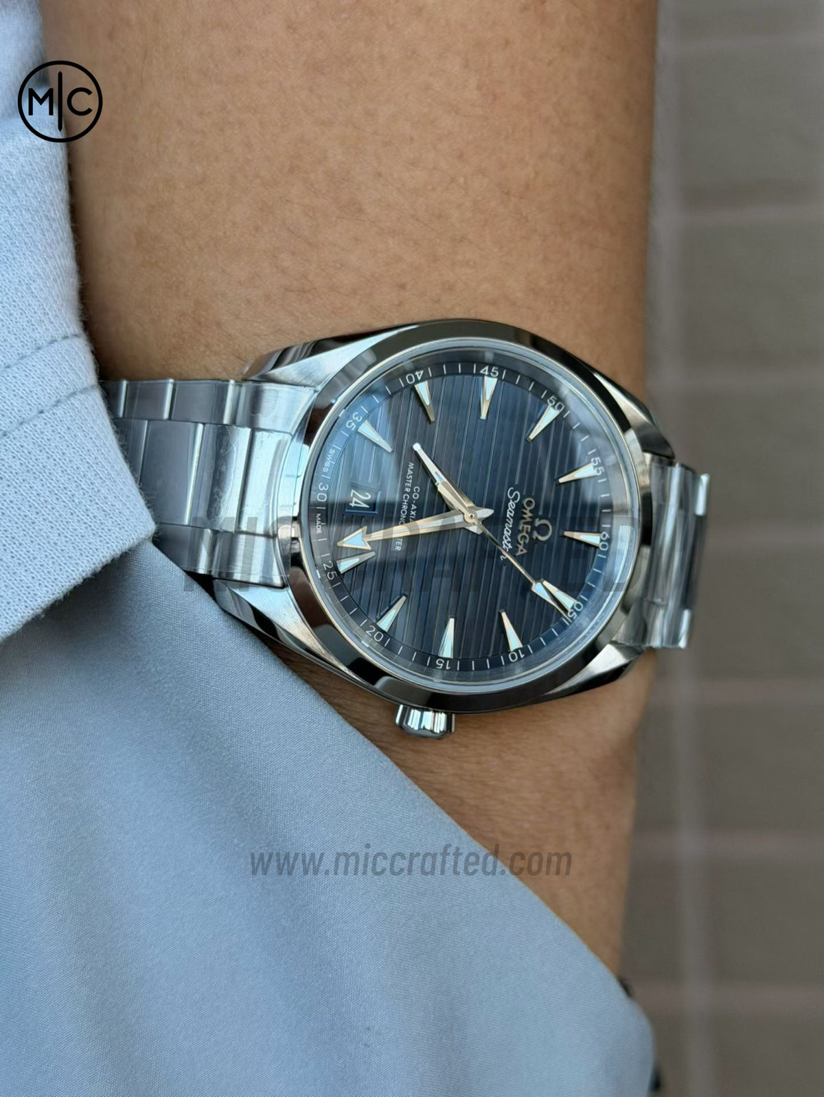 Aqua Terra 150M 38mm Master Chronometers Blue Dial on SS Bracelet – Premium Edition