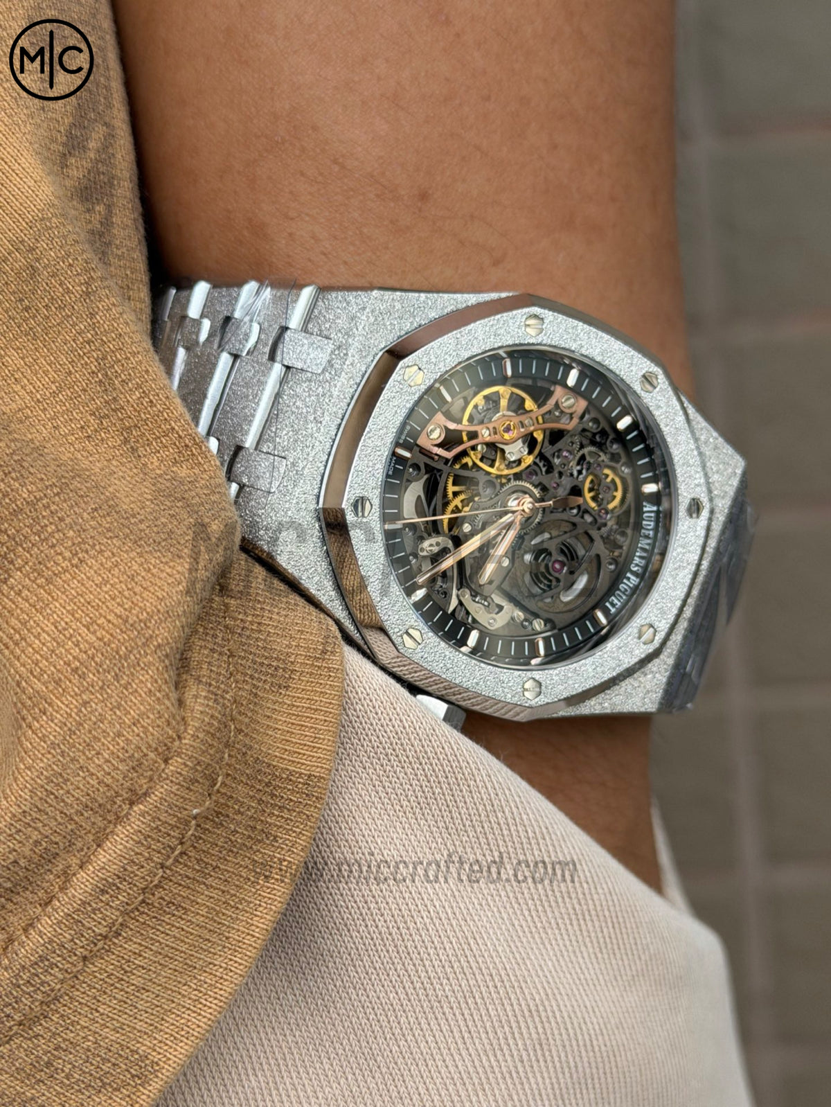 Royal Oak 41mm Openworked 15407 Frosted SS Skeleton Dial on SS Bracelet – Premium Edition